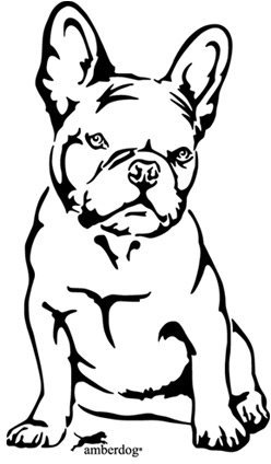 amberdog Französische Bulldogge French Bulldog Autoaufkleber Fensterfolie Art.Nr.AT0122, Aufkleber (20cm, weiß)