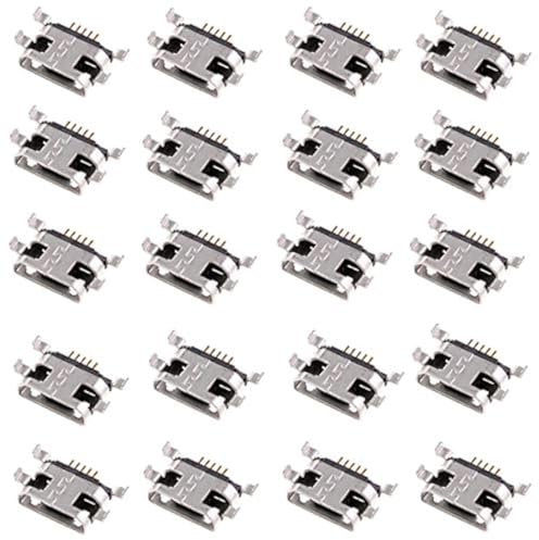 Oiyagai Lot de 20 Connecteurs de Prise Micro USB Femelle à Souder 180 Degrés, 5 Broches