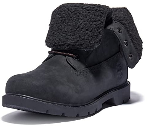 Timberland Linden Woods Teddy Fleece Stivali Stringati Donna, Nero (Black Nubuck),38 EU