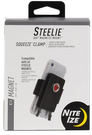 Nite Ize Steelie Squeeze Clamp, Magnetic Phone Holder For Dash/Vent/Windshield, Compatible With MagSafe iPhone 12 Pro Max/Mini/Galaxy/Edge/Google Pixel and more