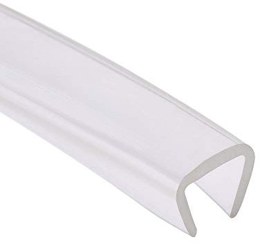sourcing map Trim Seal, PVC U-Seal Channel Edge Protector Sheet, Fits 12-15mm Edge 1Meter/3.28Ft Length, 0.51 Height Transparent