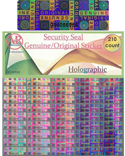 210 manipulationssichere Aufkleber, manipulationssichere Aufkleber, manipulationssicheres Hologramm-Folienband mit Seriennummern, stark klebend. (210 Aufkleber)