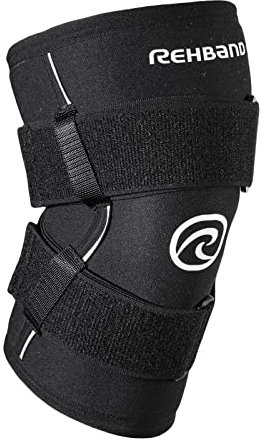 Rehband X-RX Kniebandage für Kraftsport & Fitness, Kniebandage Neopren 7 mm flexibel & rutschfest, Knee Sleeve für Damen & Herren, Farbe:Schwarz, Größe:M