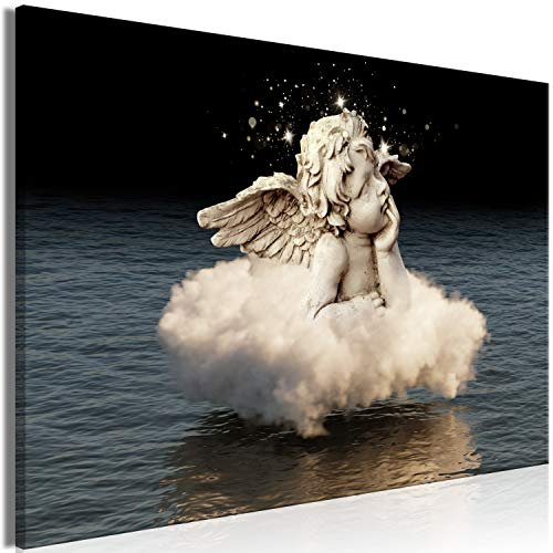 murando - Wandbilder Engel 60x40 cm Leinwandbild 1 tlg Kunstdruck modern Wanbilder XXL Wanddekoration Design Wand Bild Angel Wolke Sterne Skulptur Wasser h-C-0215-b-a