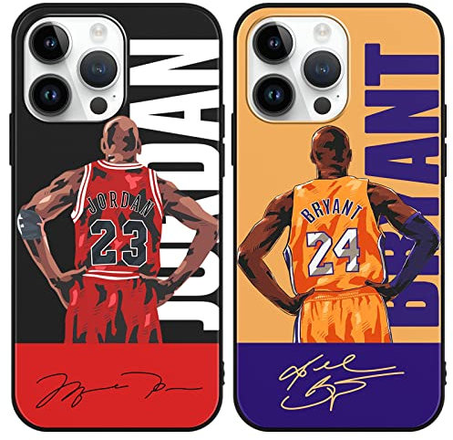 nurkorki [2 Stück Handyhülle für iPhone 14 Pro Max Hülle 6,7,Basketball Player Star 23 24 Design Muster Weich TPU Silikon Design Case Stoßfest Cover Kompatibel mit iPhone 14 Pro Max
