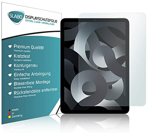 Slabo 2 x Film de Protection d'écran Compatible avec iPad Air 10,9 (5. Gen. | 2022) Wi-FI + Cellular Protection écran Film Ultra Clair