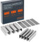 Presch Set de Grapas y Clavos para grapadora manual 1200 piezas - Incluye grapas tipo 53F 8mm, clavos tipo 47 10mm y grapas tipo U 12mm - Grapas, Clavos para pistola neumática, grapadora electrica