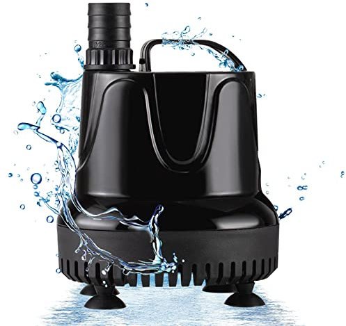 hygger Submersible Water Pump,1500L/H 40W Aquarium Water Pump,Ultra Quiet Fountain Water Change Aquarium Water Feature Pump Fish Tank Circulation Pump with 3 Nozzles,for Pond Garden Fish Tank