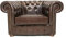 Chesterfield Sessel Klasse Leder | 2 bis 4 Wochen Lieferzeit (Cloudy Dark Braun)