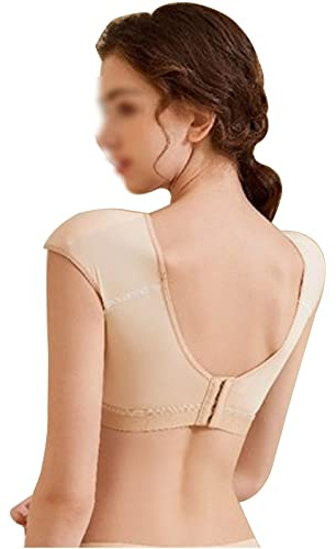 Women Soft 2 in 1 Built-in Shoulder Pad T-Shirt Padded Tops Clothing Women, Bra with Shoulder Chest Pad(M,Beige)