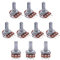 BRART 10 Stück 10K Ohm 3 Terminals Linear Taper Rotary Audio B Typ Potentiometer, Lautstärkeregler Potentiometer (Größe: 5K 0hm)