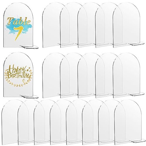 Plan de Table Mariage, 20pcs Numero Table Mariage, Numero de Table Mariage, Panneau Acrylique Transparent Mariage, Panneau Acrylique Transparent pour la Décoration D'événement de Fête de Mariage
