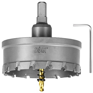 SALI Lochsäge Hartmetall-Bohrer TCT-Metall Lochsäge Bohrer TCT-Bohrer-Lochsägen mit Titanbeschichteter Zentrierbohrer Ideal für Löchern in Edelstahl, Eisen, Legierung, Holz, Kunststoff (Ø 85 mm)