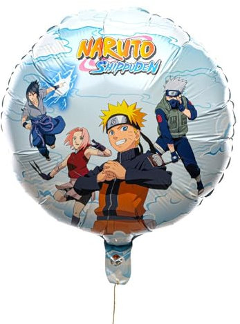 Naruto Folienballon Ballon-Deko Naruto Shippuden Party-Deko Kindergeburtstag Manga Party-Zubehör (Naruto rund)