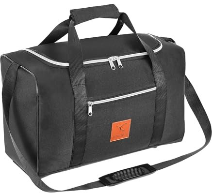 Granori Handgepäck Reisetasche 40x30x25 cm ET2 - Leichte Flugzeug Bord-/ Kabinengepäck Tasche 30 l für Damen und Herren | Max. Maße Flug Gepäck Kabinentasche mit Schultergurt für Eurowings (Schwarz)