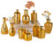 NUPTIO Glas Vasen Gold für Blumen: Satz von 10 Kleinen Glasvase für Hochzeit Tischdekoration Mini Einzelnen Stiel Vintage Gerippt Blumenvase für Weihnachten Geburtstag Party Wohnzimmer Dekoration