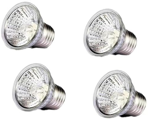 MBMYUCKY Heat Lamp Turtles UV Lamp Terrarium UVA UVB Lamp Terrarium Dimmable Heat Lamp Full Spectrum Turtle Heat Lamp for Turtle Tank Bearded Dragon 4 Pack 50 W