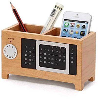 Kreativer Stifthalter, Aufbewahrungsbox, Holzwürfel, Schreibtischkalender, Dekoration, Heimbüro, Einrichtung, DIY, Jahresplaner, Kalender (B)