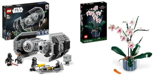 LEGO Star Wars 75347 Le Bombardier TIE, Maquette Vaisseau avec Figurine de Droide Gonk & 10311 Icons Orchid Artificial Plant Building Set with Flowers, Home Décor Accessory, Botanical Collection