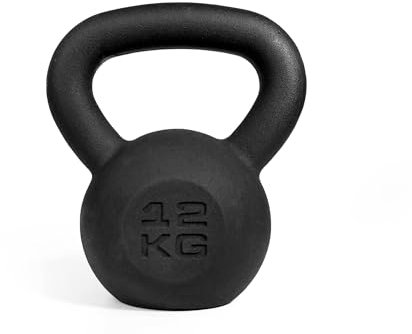 ZIRPO Kettlebell 12 kg, Kugelhantel aus Gusseisen, Kugelgewicht in 8 Varianten, Schwunghantel für Krafttraining, Workout und Profi Fitness, Schadstoffgeprüft