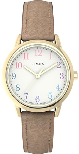 Timex Women's Easy Reader 30mm Watch - Black Strap White Dial Silver-Tone Case