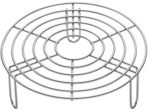 Lohill Auskühlgitter Edelstahl Runde Steamer Rack, Einlegerost Kochständer Dampfgarer Kuchenauskühler, Rund Dämpfen Rack Dämpfeinsatz zum Backen Kochen Braten (20.5 * 7 cm)