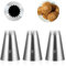 Dimeho Lot de 3 douilles à douille Churro de 2,7 m en forme d'étoile ouverte en acier inoxydable pour glaçage, coquillages, bords, vagues, churros, biscuits, décoration de gâteaux