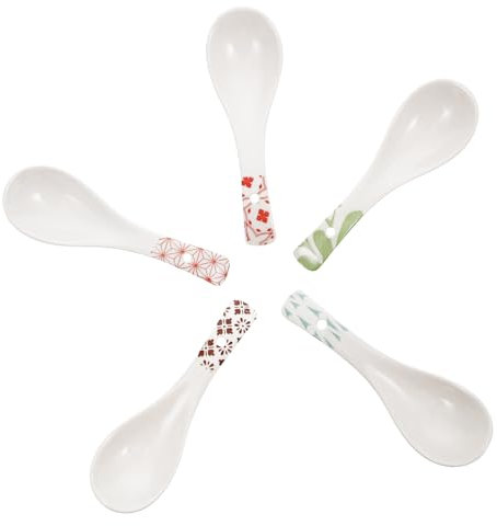 Cabilock 5stücke Keramik Suppenlöffel Löffel Für Küche Breilöffel Dessertlöffel Aus Keramik Zum Trinken Von Suppen Brei Und Desserts Langlebig Und Sicher