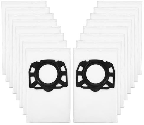 Gudotra 16 Pièces Sac Aspirateur pour Karcher WD4 WD5 WD6, Adapté pour Karcher MV4, MV5, MV6 aspirateur eau et poussière 2.863-006.0
