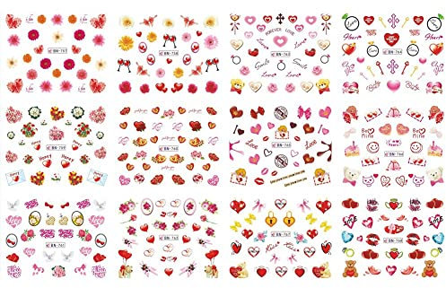 iFutniew 12Pcs Nail Stickers Sexy Lip Letter Design Stickers Suitable for Girls Nail Supplies (Style2)