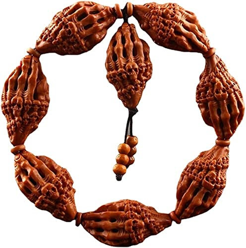 LeGDOr Gebetskette, Perlenkette, Armband, 1,8 cm x 3,3 cm, Olivenkern-Bergamotte-Armband mit geschnitztem Kern, handgefertigt, Exquisite Schnitzerei, Holz, kein Edelstein