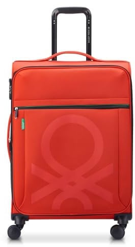 DELSEY PARIS x United Colors of Benetton - Color Block - Valise soute Souple 66 cm x 45 cm x 29 cm - 69 L - L - Rouge