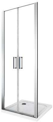 Porta Parete Doccia 105 cm 2 Ante Battenti in Cristallo 6mm H190 Saloon