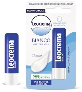 Leocrema - Burrocacao Lipstick Bianco, Balsamo Labbra, Labbra Morbide e Idratate, 5.5ml