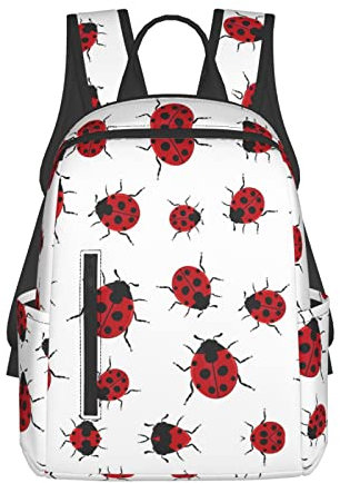ALLiYa Ladybug einfacher und leichter Freizeit-Rucksack, Laptop-Rucksack, für Herren und Damen, Wandertasche, Schwarz , One size