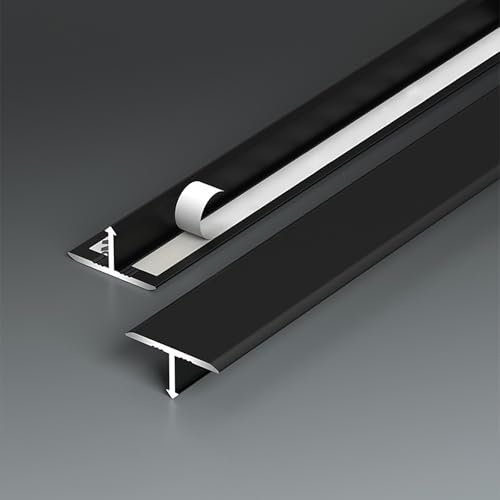Raouoae Lot De 2 Bandes De Transition En Aluminium Profil En T - Connecteurs De Sol 80-120cm, Rails De Jonction Sans Couture Pour Stratifié, Parquet Et Carrelage - Accessoires De Finition Maison(Schwa