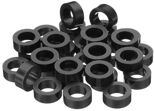 PATIKIL 30 Stück Distanzhülsen M10 Runde 10.2 mm ID, 16mm OD, 6 mm Länge | ABS Abstandshalter Unterlegscheibe, Ohne Gewinde Isolierung Distanzhülsen Schalter und Elektro Steckdose Hardware
