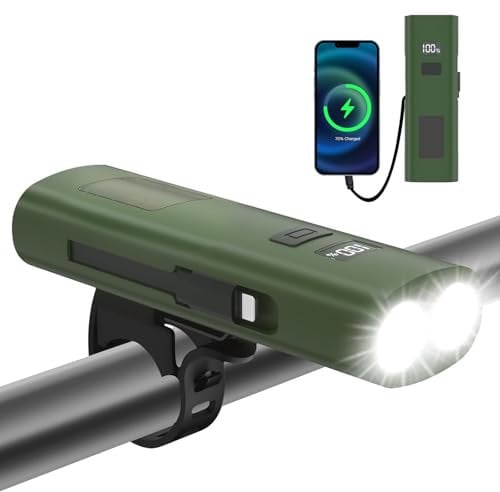Bike Lights Front LED Torch, 500LM Super Bright, 1200mAh Type-C Rechargeable Bicycle Headlight 6 Light Modes IPX4 Waterproof Smart Cycling Lights for Commute/Road Bike/MTB