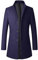 Dmmtot Jacke für Herren, Herbst- und Winterjacke, dünn, formelle Arbeitsjacke, Blazer, Anzugjacke, formell, einfarbig, Wollmantel, Revers, mittellang, Rugby, Snooker, Navy1, XL