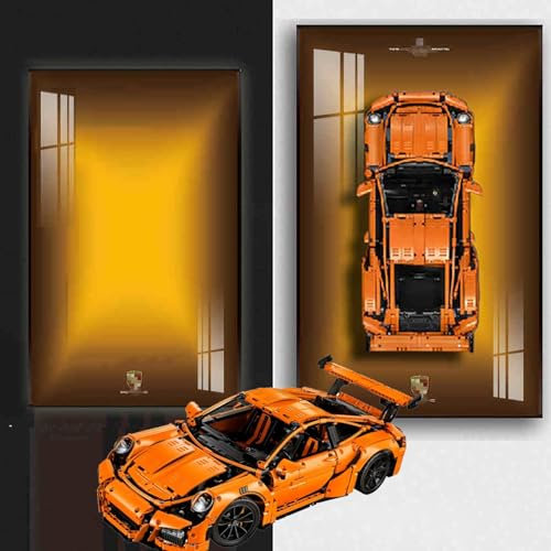 BoHeart Display-Wandtafel für Lego 42056 Technic Pors-che 911 RS, dekorative Display-Panels für Lego-Auto-Wandmontage, Geschenkideen für Lego-Auto-Wandhalterungs-Enthusiasten, (kein Modell), 50 x 80