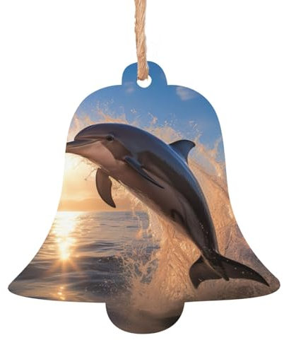 Delphin Druck Weihnachtsbaum Holz Ornamente Anhänger Handwerk Dekorationen für Urlaub hängende Dekor