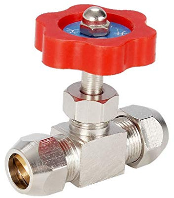 Rückschlagventil Nadelventil 1 Stück Nadelbalve, 6 mm, 8 mm, 10 mm, 12 mm Rohr, orangefarbener Kunststoffgriff, Metallnadel-Typ-Kugelventil, Luftstrom-einstellbares Ventil/Steuerventil(6mm)