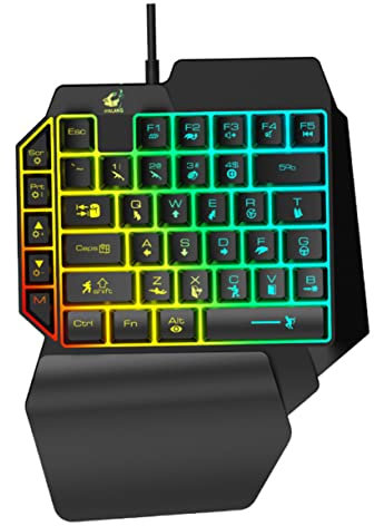 HOMSFOU Teclado Mecánico para Zurdos Diseño para Juegos Ligero y Portátil Retroiluminación