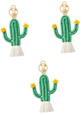 WRITWAA 3 Pz Portachiavi cactus portachiavi piante sospeso catena chiave dell'auto giocattoli appendi chiavi ideas portachiavi per borse portachiavi mini cactus Lega di zinco Green