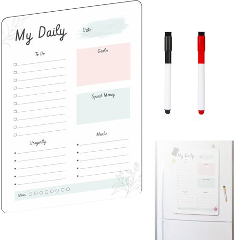 To Do Liste Abwischbar, Katzen To Do Planer mit Löschbarem Stift, Kühlschrankmagnete, Magnetischer Abwischbar Board, für Kühlschrank, Büroschränken, Geschirrspüler, 17.3 * 20.6 cm (Trompete)