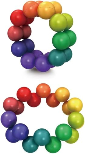Knobelspiele, Sensory Ball，aus 20-regenbogenfarbigen Kugeln,Praktische Fähigkeiten Trainieren und das Denken öffnen, Geeignet zum Stressabbau