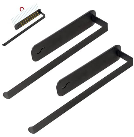 Küchenrollenhalter Magnetisch, 2 Stück Magnet Küchenpapierhalter ohne Bohren, Stilvoller Schwarzer Edelstahl Küchenrollenhalter, Starkes Adsorptionsgestell Geeignet für Kühlschränke, Mikrowellenherde