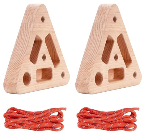 Vmiorzq Klettertrainingsbrett - Dreieckiger hölzerner Handtrainer mit mehrstufigen Griffmulden | Kletter-Fingerboard | für Wohnung, Fitnessraum, Studentenwohnheim, Studio, Spielzimmer, Garage,