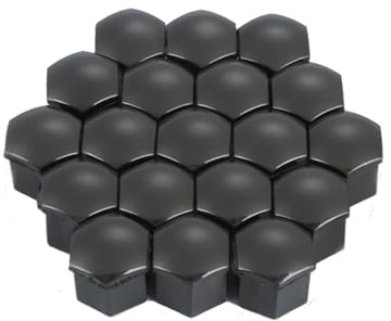 QIANRUIA 20 Pcs Capuchon D'écrou de Roue pour Skoda Kamiq 2018-2023, Capuchons Protection Hexagonal Écrou Cache-Boulons Décoration Extérieure,Black-19mm