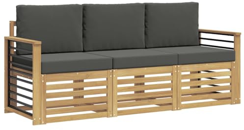 vidaXL Sofagarnituren Massivholz Akazie, Akazienholz-Sofa, Moderne Gartenmöbel-Sets, wetterfeste Sitzmöbel für entspannte Stunden im Freien